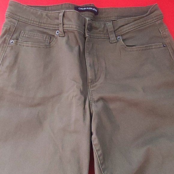 Calvin Klein Jeans olive green pants women's size 8 - Picture 2 of 9